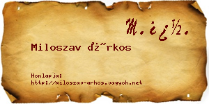 Miloszav Árkos névjegykártya